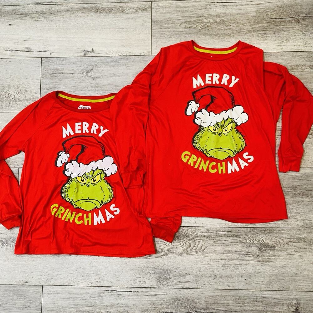 Dr Seuss The Grinch 2pc Pajama Tops Only Both Size Large Holiday Family Set